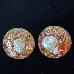 1950s Confetti Seashell Earrings